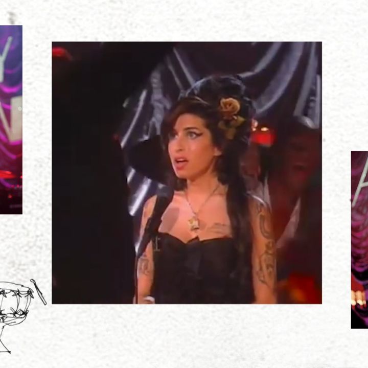 Amy recibiendo su quinto Grammy